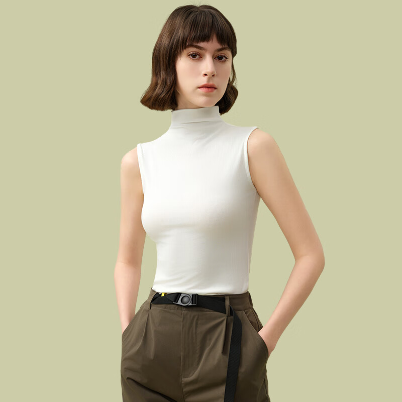 MONTAGUT Modal Cotton Camisole Tank Top for Women, Thin Inner Wear, Sleeveless Undershirt, Half-High Collar Top for Summer