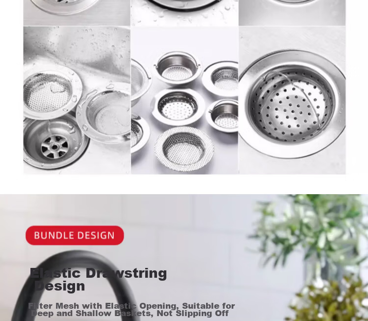 CHUSHE Sink Strainer, 300 Disposable Household Kitchen Sink Filter, Vegetable Washing Basin Anti-Clogging Mesh, Food Residue Draining Net 14
