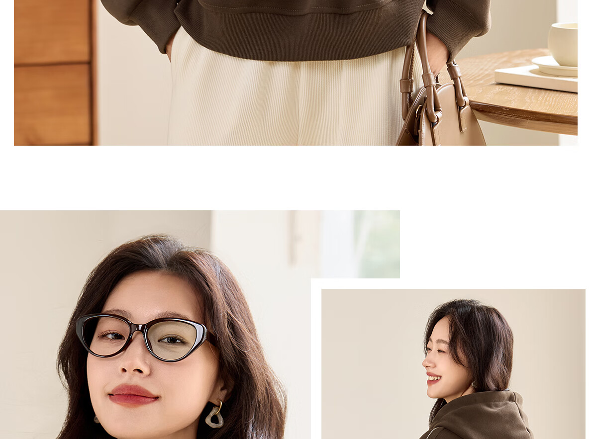 PinCai Fleece-Lined Sweatshirt for Women, Loose Drawstring Hoodie, Autumn And Winter Fleece-Lined Thickened Solid Color Jacket P144W2001 33