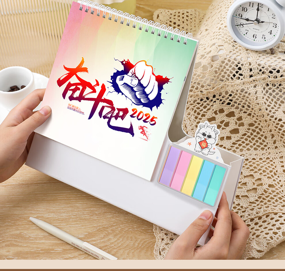 Longe 2026 Multifunctional Pen Holder Calendar with Large Grid, Writing Pad, Horse Year Calendar, Desktop Ornament, Table Calendar, Customizable 13
