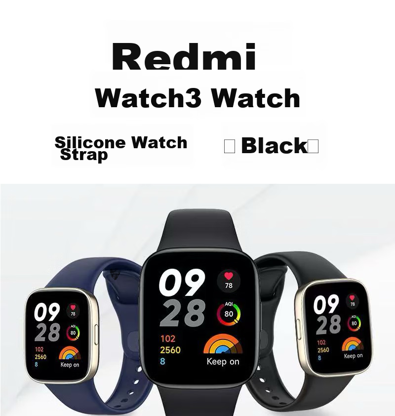 MAIKUQI Compatible with Redmi Watch 3 Watch Strap, Silicone Watchband, Smartwatch Wristband [Black] 1