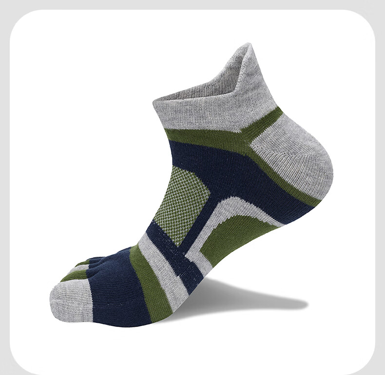 TFO Competition-Grade Outdoor Five-Toe Socks, Breathable Functional Hiking Socks, Wear-Resistant Toe Socks 2202439 Men's Blue And Orange 15