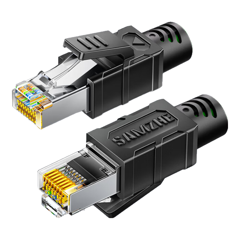 SAMZHE Cat6A Industrial Twisted Pair Cable, High Flexibility Double-Shielded Pure Copper 10 Gigabit Profinet Servo Tank Finished Cable, Green, 15 Meters, SPFC6A-150