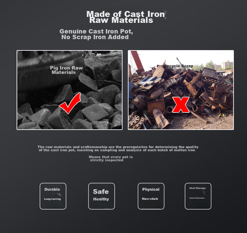LODGE [Imported from USA] 26cm Flat Bottom Deep Frying And Stewing Pot, Non-Coated Non-Stick Cast Iron Pan L8DSK3 6