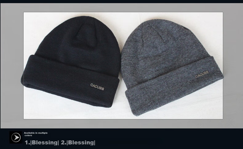CACUSS Wool Knit Hat for Men, Thick Warm Ear Protection Cap for Autumn And Winter, Large Head Circumference Pullover Knit Hat, Cold Weather Cap 6