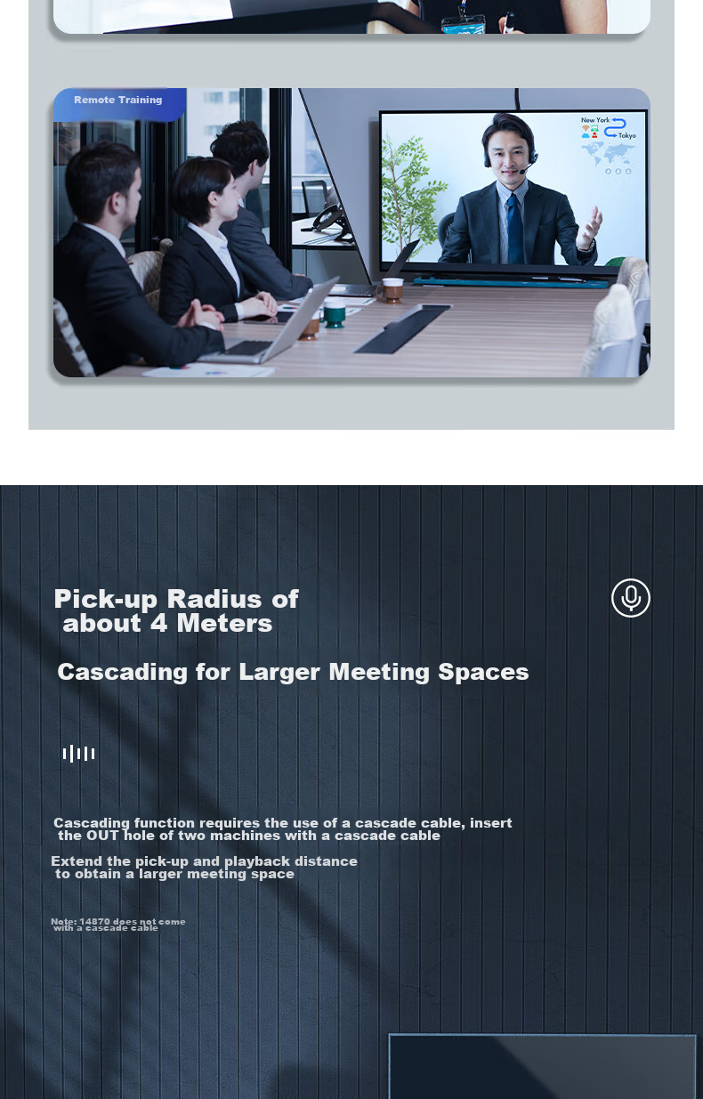 Deli Conference Microphone, Plug-And USB Connection AI Smart Noise Reduction Desktop Microphone, 5-Meter Pickup Range, Small Portable Video Conference Omnidirectional Microphone MN108 4