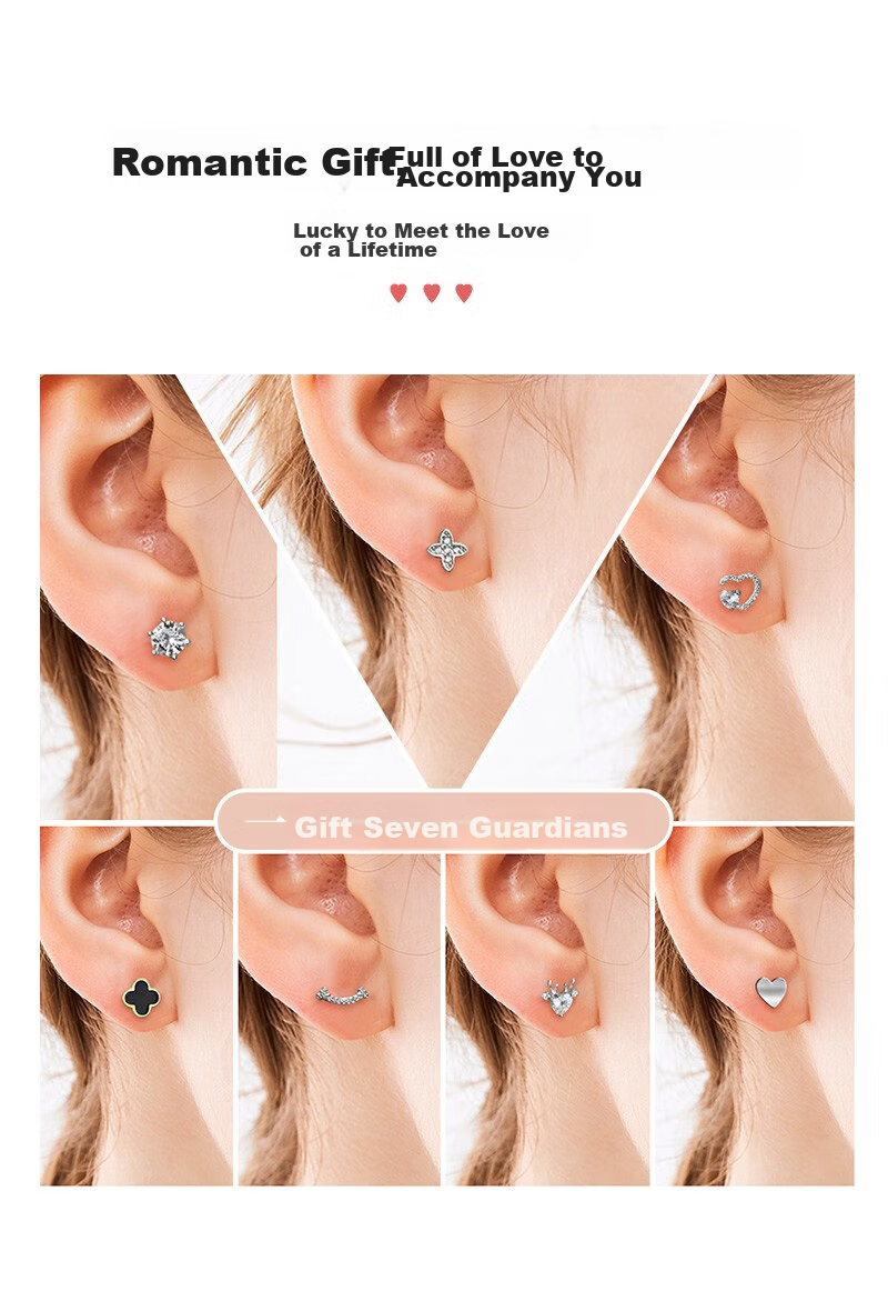 N2it Silver Needle Weekly Earrings Gift Box Set for Women, Ear Piercing Care Kit, Birthday Gift for Girlfriend Or Wife, Practical Present 2