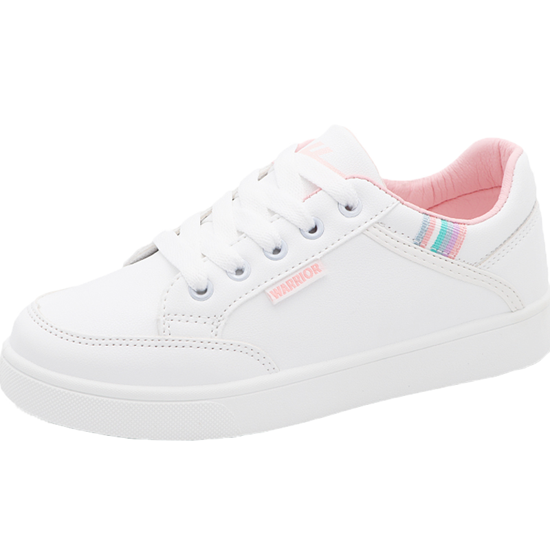Warrior Casual Shoes for Women, Outdoor Thickened Simple Versatile White Sneakers, Student Couple Skateboard Shoes Running Sports Shoes WXY-L319N White Pink 38