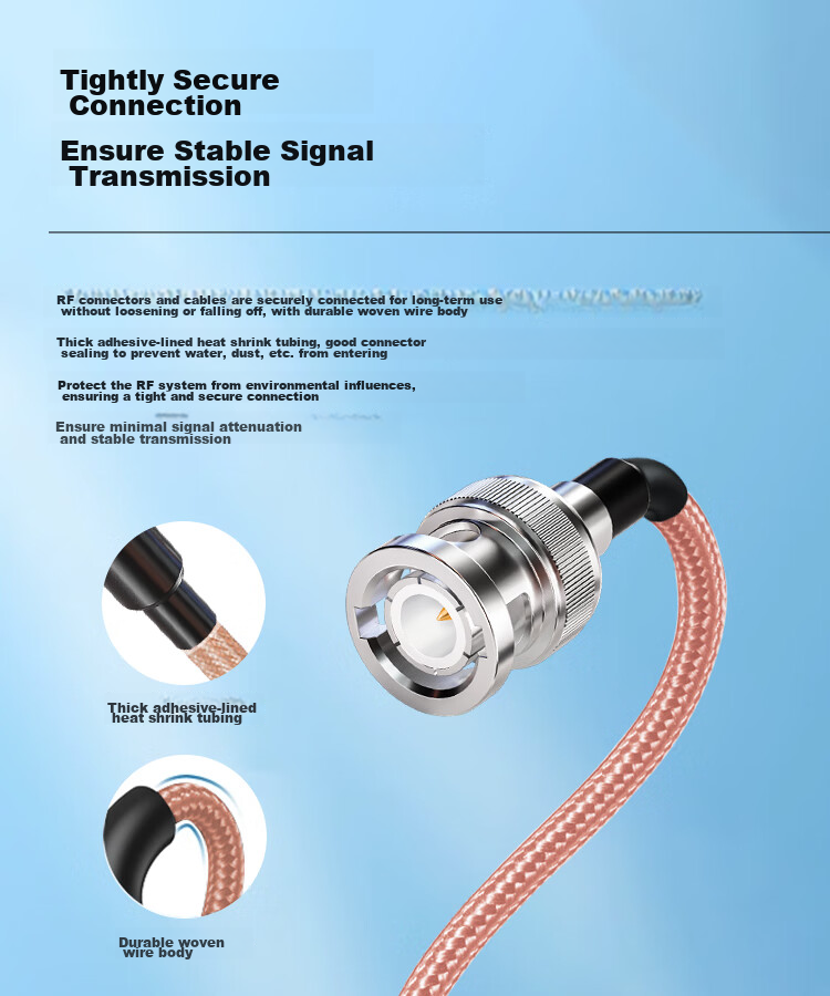 BOYANG BNC Male to BNC Male RF Cable, 50 Ohm, 1.5 Meters, High-Frequency RG316 Ultra-Soft Silver-Plated Shielded SFF50-1.5 High-Temperature Cable (0-3G), BY-316 11