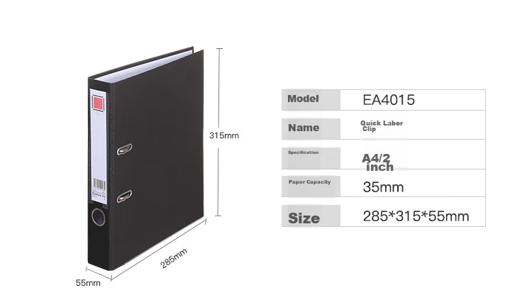 COMIX 2-Inch Quick-Release Clip A4 European PP File Folder with Holes, Loose-Leaf Binder, Spine Width 55mm, Paper Width 35mm, Office Stationery EA4015 2