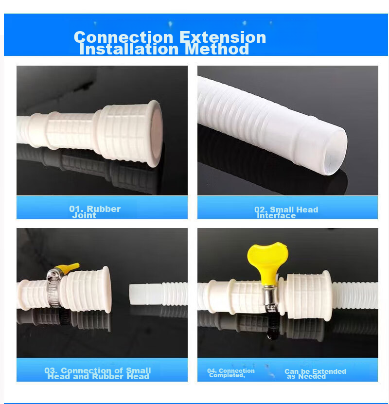 XIAOHUANGHOU Air Conditioner Drainage Pipe Extension Tube, Anti-Aging Outdoor Unit Condensation Water Drip Drainage Pipe, 2 Meters 4