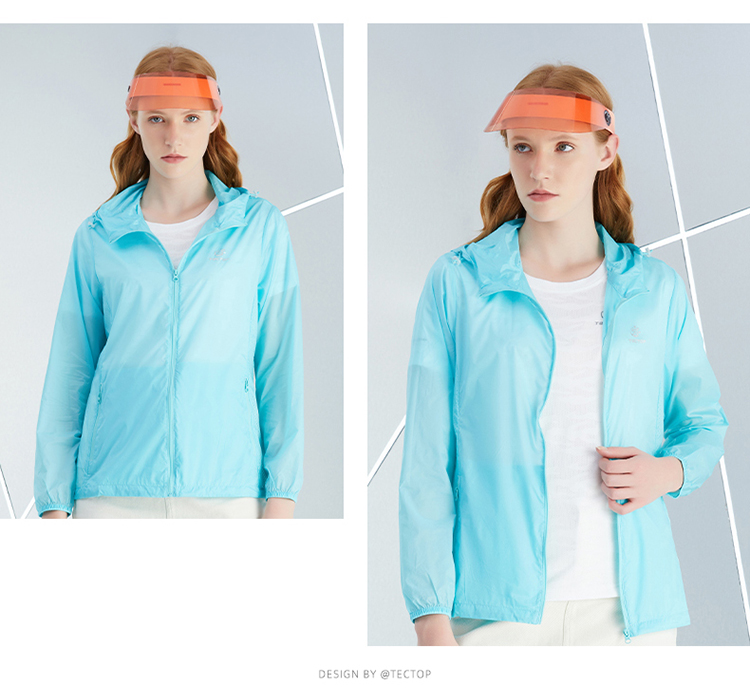 TECTOP Breathable Skin Coat, Water-Repellent Quick-Dry Windbreaker, Women's Pink S 35