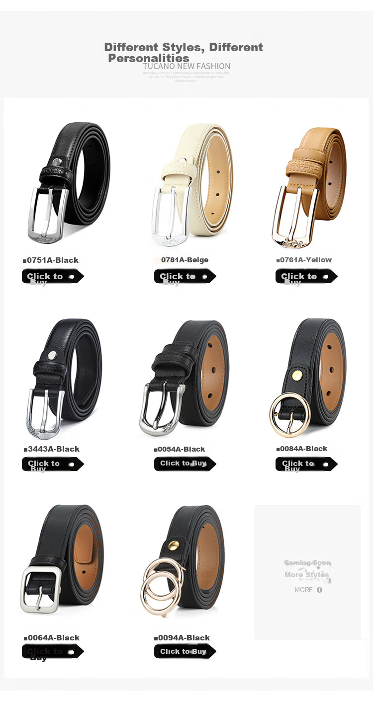 TUCANO Leather Women's Belt, Decorative And Practical Waistband, Korean-Style Simple And Unique Pin Buckle, Embossed Pattern, Birthday And 520 Gift 15