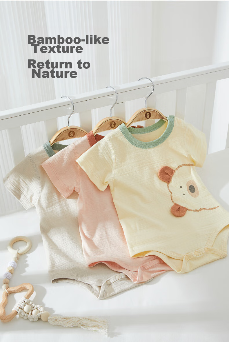 Wismorni Newborn Short-Sleeve Bodysuit, Summer Clothing for Baby Boys And Girls, Triangle Thin Romper, Summer Outfit 1