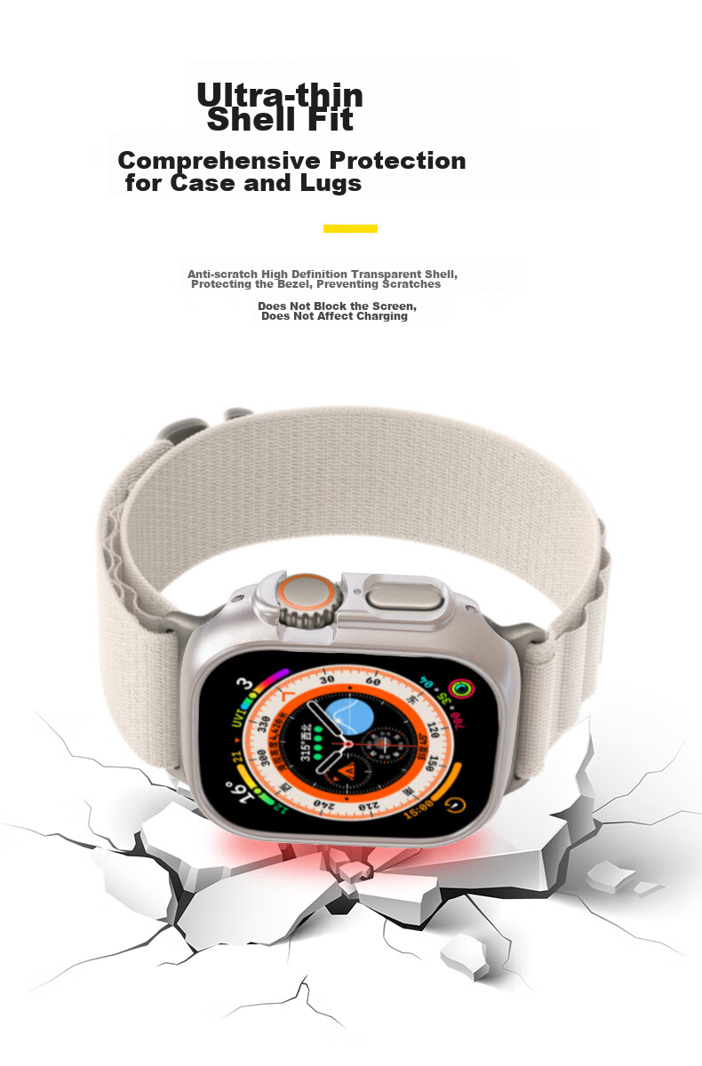 KMaxAI Compatible with Apple Watch Ultra 4 Case, Universal for 2nd And 3rd Generation Watch Cases, Apple Watch Ultra 4 Frame, IWatch 49mm Watch Protective Cover, Transparent 7