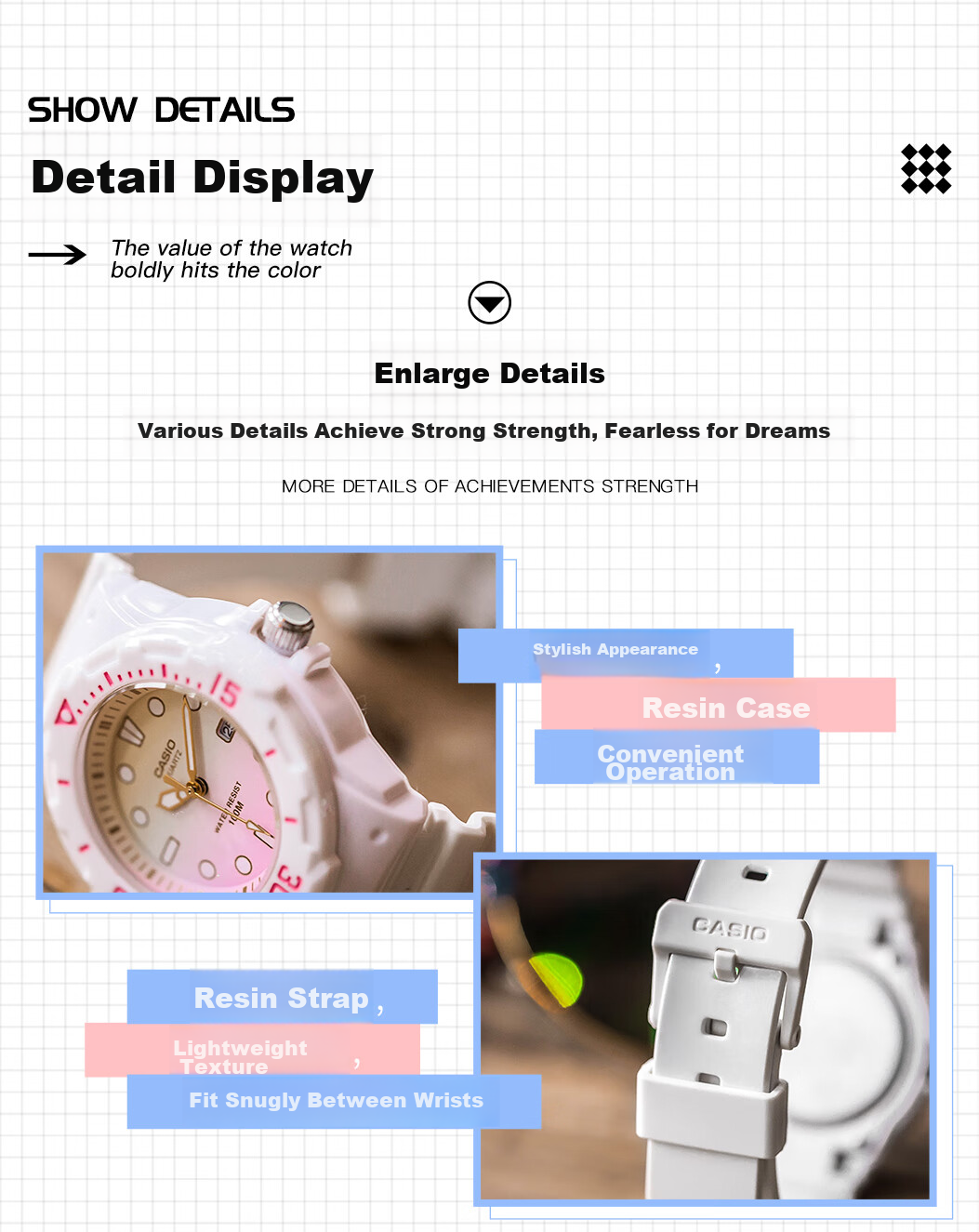 Casio Watch for Women Students, Exams, Children's Analog Watch, Luminous, Sports, Waterproof, Quartz Watch for Men And Women LRW-200H 8