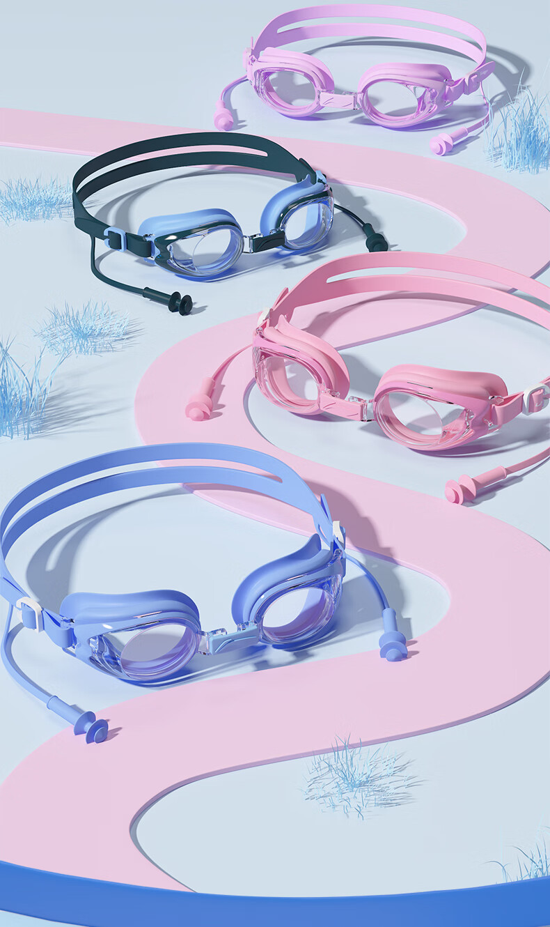 Li-Ning Children's Swimming Goggles with Earplugs for Boys And Girls, Professional Waterproof Anti-Fog High-Definition Diving Goggles LNJU352-2 11