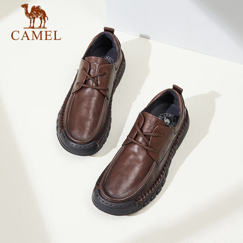 Мужские туфли CAMEL из натуральной кожи, деловые повседневные, коричневые, размер 40