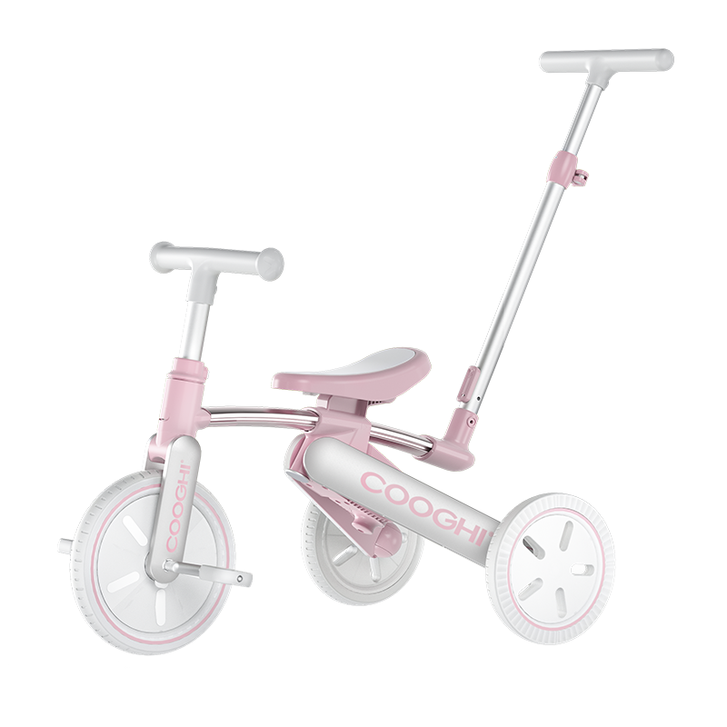 COOGHI Children's Tricycle K3 Pedal Bike, Stroller for Ages 1-4, Foldable Pushchair, 1 Car with 5 Functions, Birthday Gift