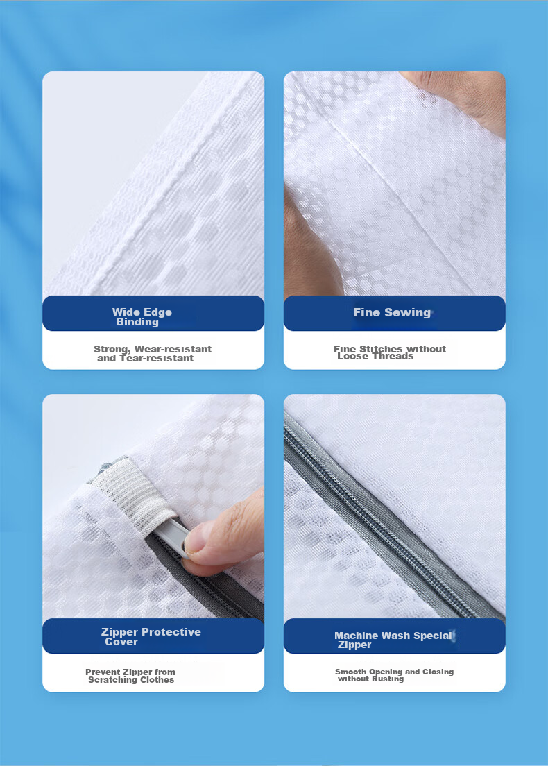 LYNN 3D Honeycomb Laundry Bags for Drum Washing Machines, Anti-Tangling And Shape-Retaining, Specially Designed for Underwear, Large Size 4-Piece Set 6