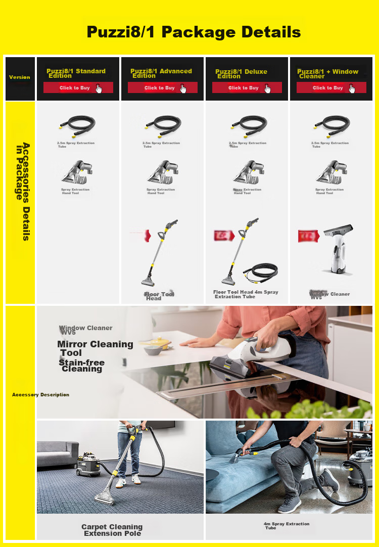 KARCHER German Fabric Sofa Cleaning Machine, High Suction Power Carpet Multi-Functional Cleaner, Car Seat Cleaning for Commercial Use, Original Imported Puzzi8/1 1