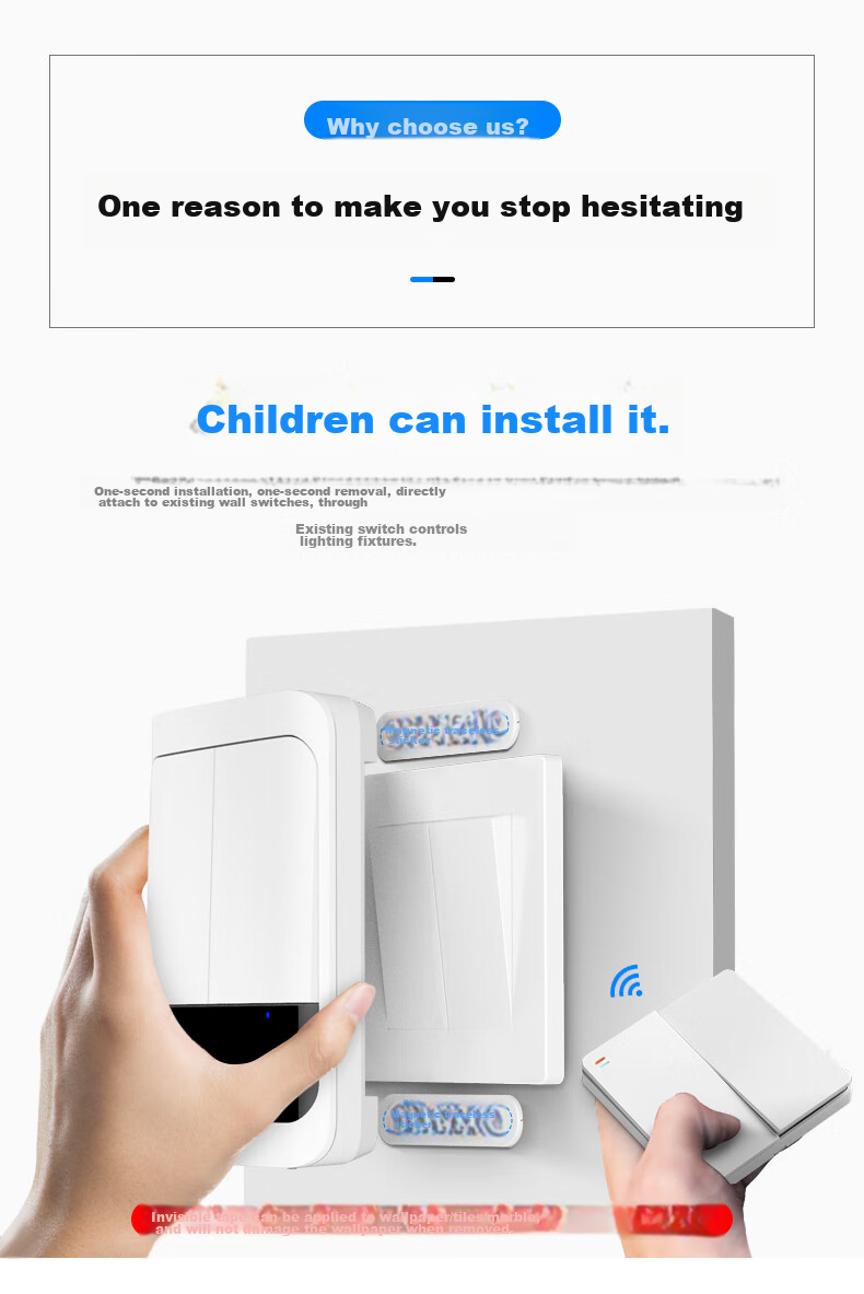 Xiya XYKGJL Smart Switch, Wireless Remote Control for Home Use, No Wiring Required, Remote Control Light Switch Device 6