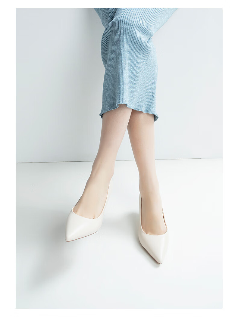 COMELY Women's Single Shoes, Spring Thin Heel Pointed Toe High Heels, Sheepskin Soft Comfortable Sole, Simple Professional Work Shoes, Black, Size 36 10