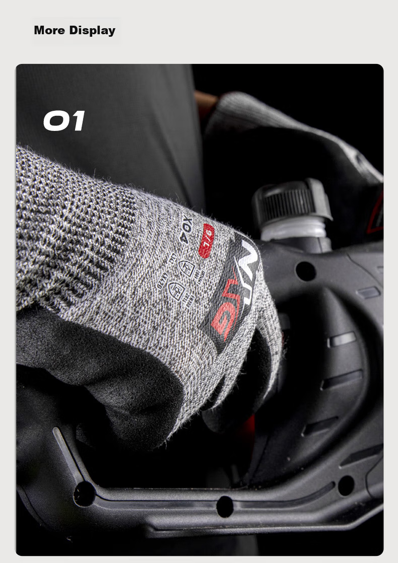 NXG Level 5 Cut-Resistant Gloves, Nitrile Coated Anti-Cutting Non-Slip Wear-Resistant Five-Finger Knife-Proof Work Protection X04-L Size 9