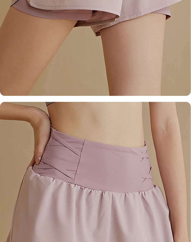 XUEXIMAN Yoga Shorts for Women, Anti-Chafing Breathable Quick-Dry Shorts, Running Training High-Waist Fitness Pilates Shorts, Summer Three-Quarter Length 16
