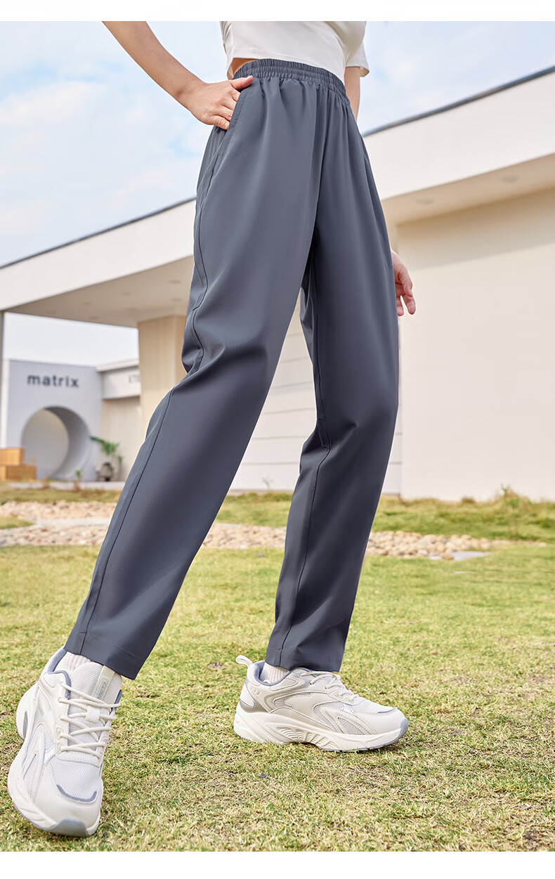 CAMEL Ice Silk Casual Pants for Men, Summer New Loose Straight-Leg Quick-Dry Sun Protection Dad Running Sports Trousers 16