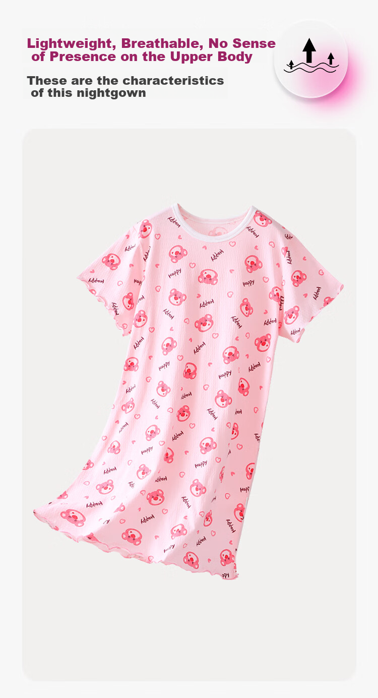 DEESHA [Pure Cotton Mesh] Girls' Nightgown Children's Pajamas Home Wear Garden Secret 150 4