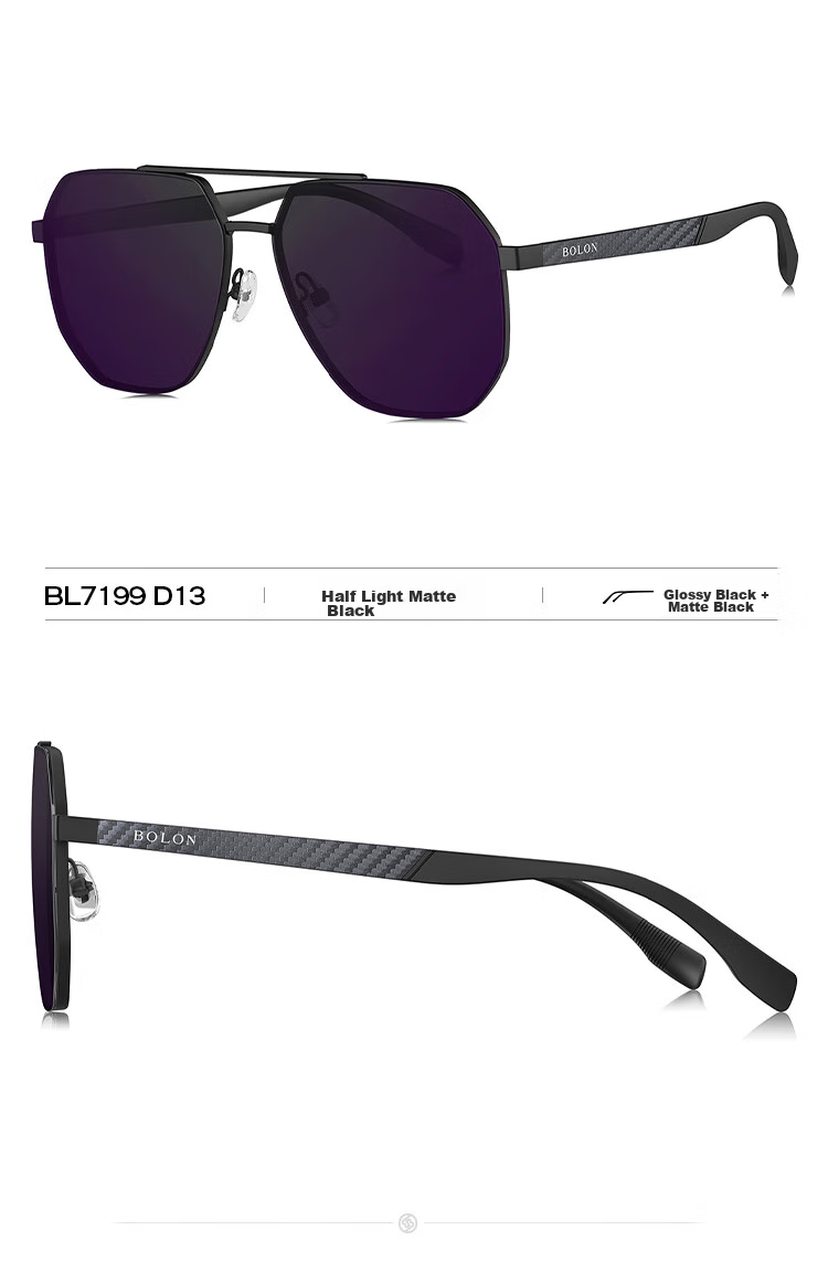 BOLON Eyeglasses-Inspired Aviator Polarized Sunglasses, Driving UV Protection Sunglasses for Men, Trendy Style BL7199D17 15