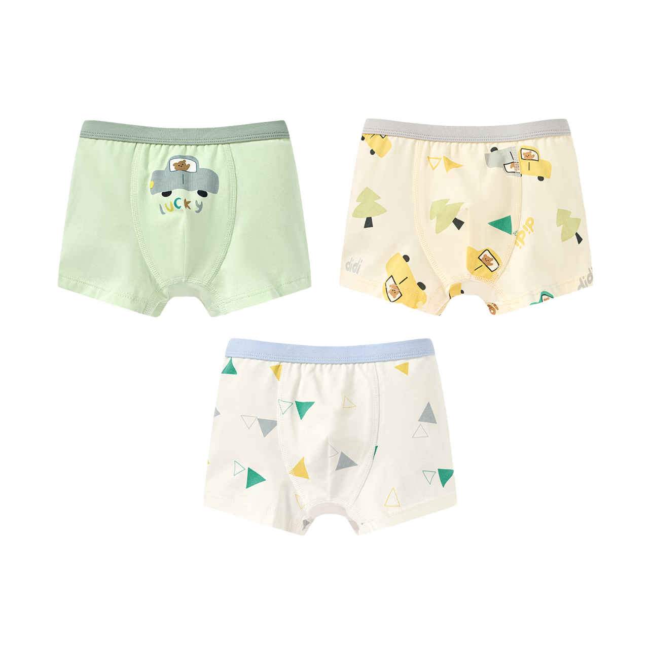 Nido Bear Boys' Cotton Breathable Antibacterial Boxer Briefs for Kids, 3-Pack