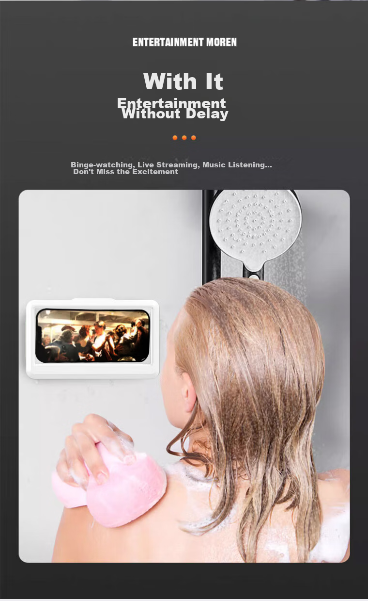 Jiashigao Bathroom Phone Holder, Waterproof Wall-Mounted Storage Box for Toilet, Shower, And TV Binge-Watching 16