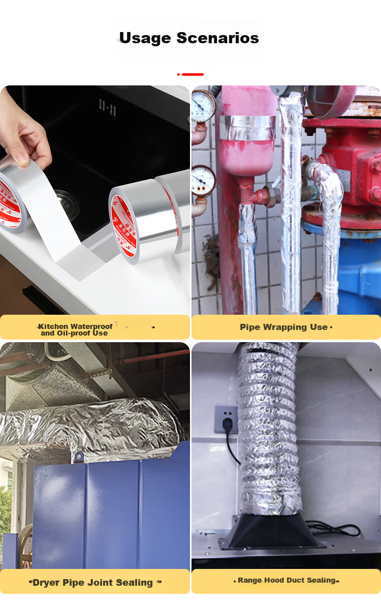 Mileqi Aluminum Foil Tape, Heat-Resistant, Thickened Tin Foil Paper, Kitchen Waterproof And Oil-Proof Self-Adhesive Tape, for Range Hood Exhaust Pipe And Air Conditioning Duct Wrapping, Sealing And Insulation, 10 Cm Wide 12