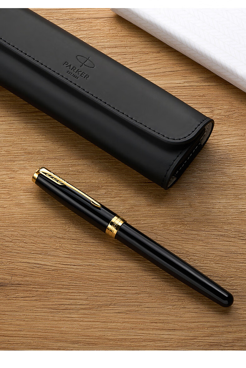 PARKER Premium Signature Pen Luxury Business Gift Birthday Present Elegant Steel Barrel Gold Clip Ballpoint Pen 3