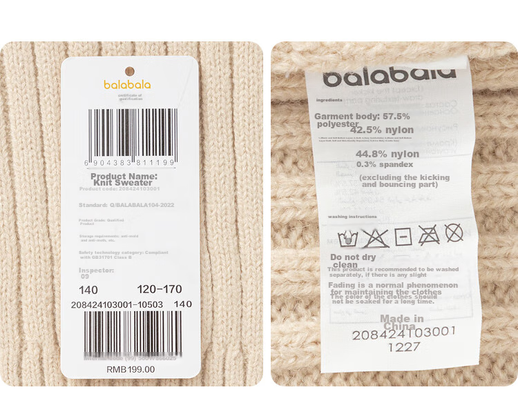 BALABALA Girls' Sweater, Autumn And Winter Children's Knitwear, Warm Pullover Sweater, for Older Children, 208424103001 20