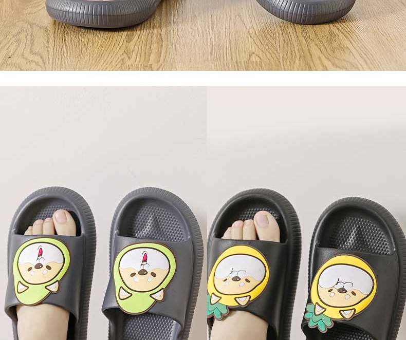 Huameijianbu Cartoon Dog Parent-Child Style Bathroom Indoor And Outdoor Wear Soft Elastic Slippers Men's Model HM901817 Dark Gray Size 44-45 19