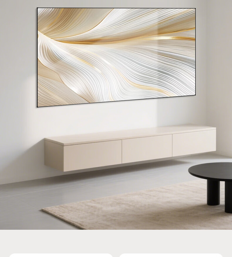 JINGMI Heavy-Duty New 80-Inch Ultra-Thin High-Brightness Frame Screen K1S TPU Material HD White Quick-Install No-Drill Narrow-Edge Wall-Mounted Projection Screen 4