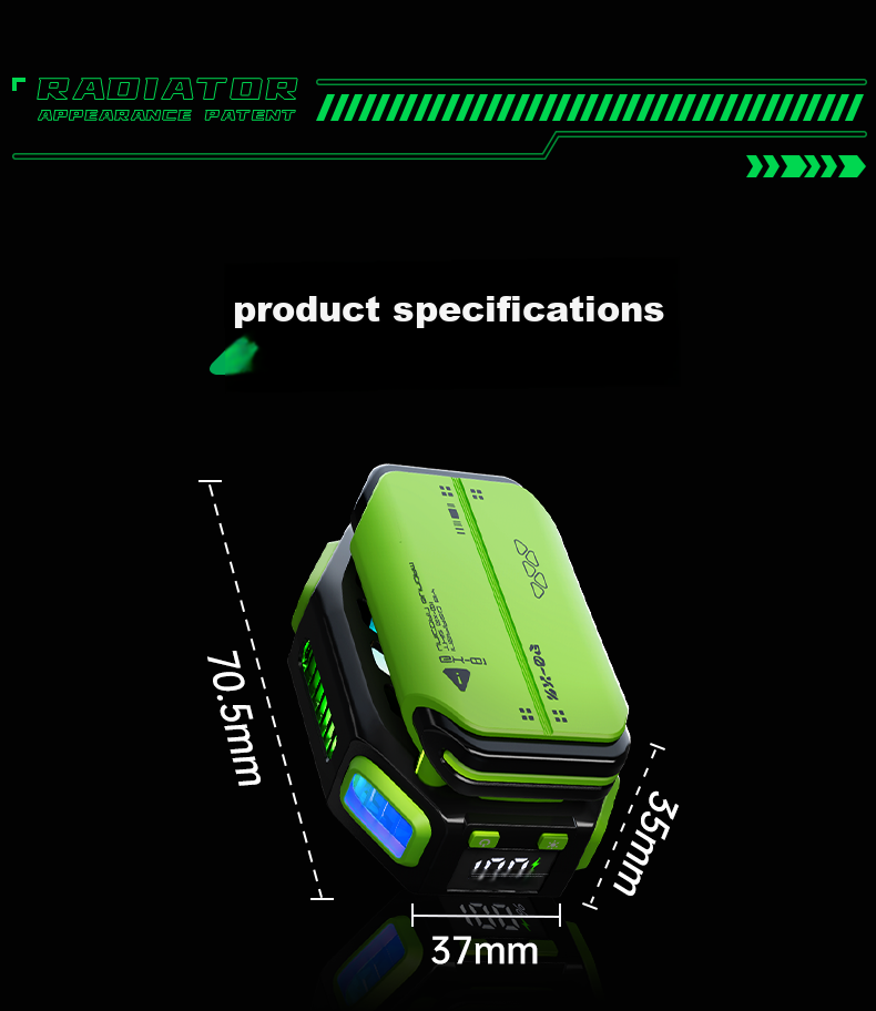 WITGOER [External Battery | No Plugging Required] Phone Cooling Pad, Magnetic Back Clip for Gaming, Ice-Cold Live Streaming Semiconductor Cooling, Suitable for Apple Iqoo 34