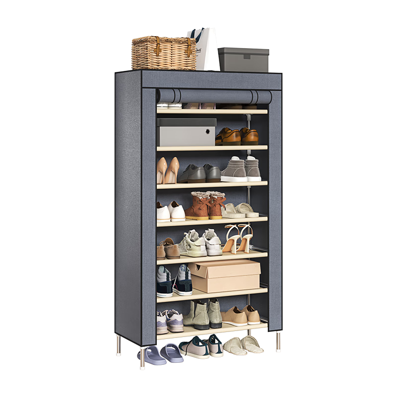 Jialiren Multi-Tier Shoe Rack for Entryway, Simple Home Shoe Cabinet, Multifunctional Dormitory Shoe Organizer, Dustproof Storage Cabinet