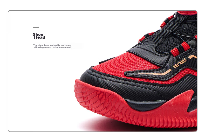 361° Hanjiang | Children's Basketball Shoes, Spring And Autumn Practical, for Ages 3-7, Rotary Buckle Basketball Shoes, Black Size 28 51