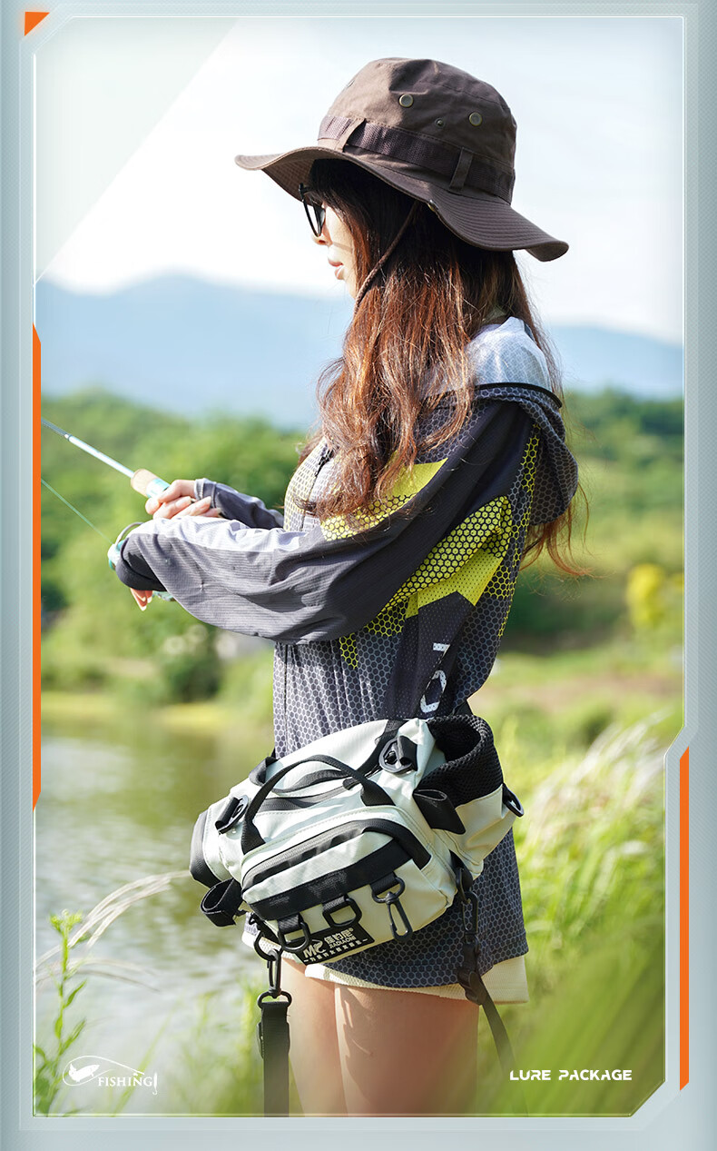 JIADIAONI Lure Fishing Bag, Multifunctional Waist Pack, Fishing Tackle Bag, Single Shoulder Crossbody, Specialized Lure Fishing Tackle Storage Bag 12