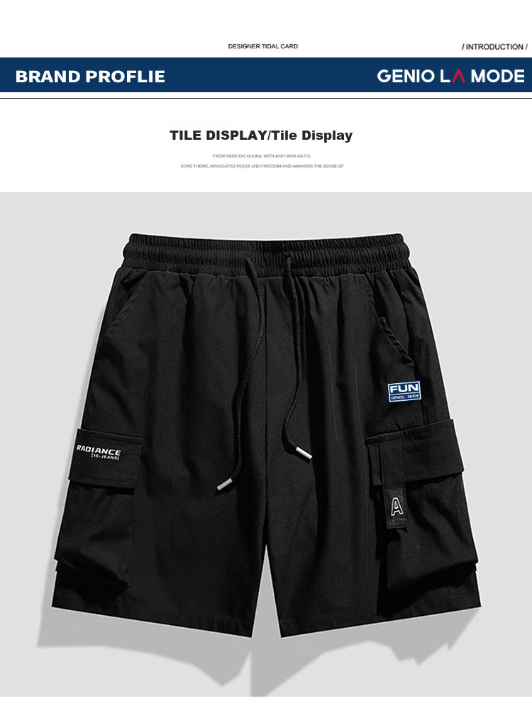 GENIOLAMODE Men's Shorts, Summer New Style Cargo Shorts, Loose Casual Versatile Workwear Shorts 7