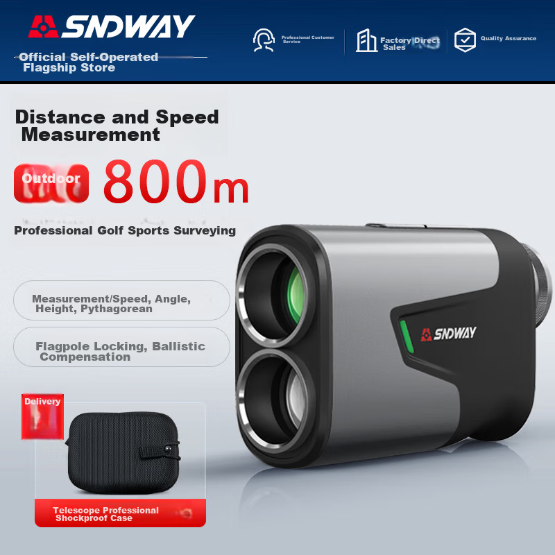SNDWAY Laser Rangefinder, Telescope, Laser Infrared Speed Measuring Instrument, Golf Outdoor High-Precision Electronic Ruler SWRF9A