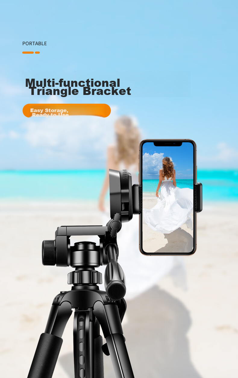 JIAHUACAI Tripod Camera Stand Portable Stable Anti-Shake Professional 3D Gimbal Photography Bracket for Sony Canon Mobile Phone Live Streaming Outdoor Travel Mirrorless Camera Selfie 2