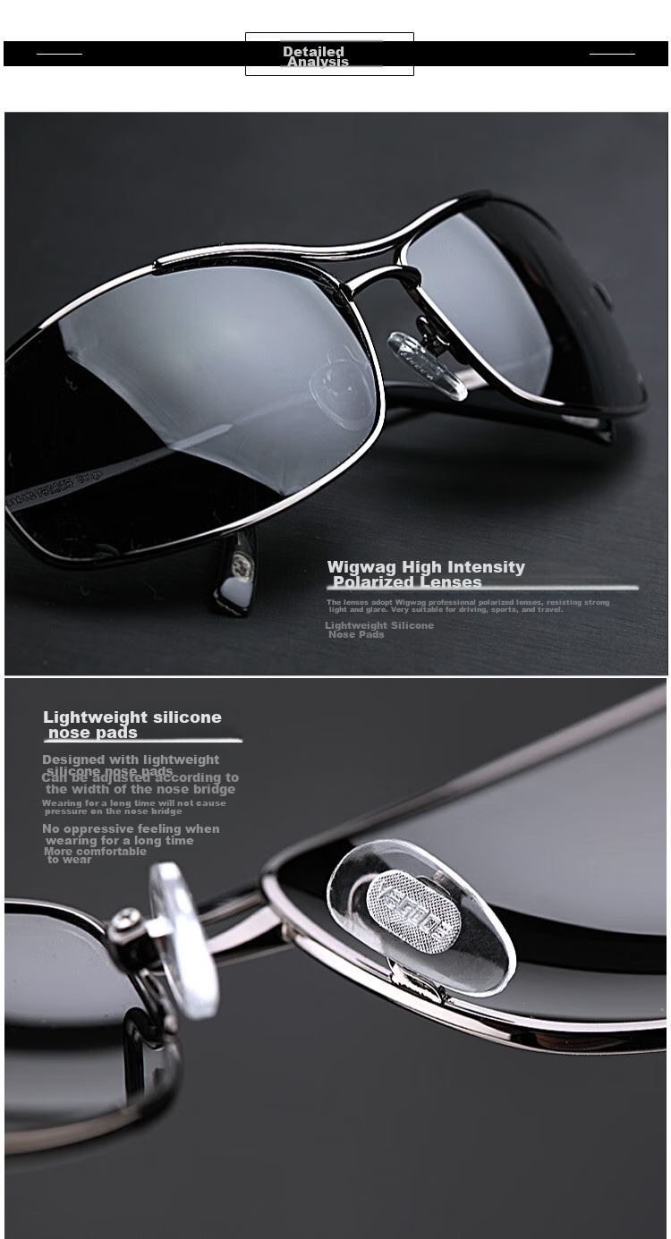 VEGOOS Polarized Men's Metal Square Frame Sunglasses Trendy Cool UV Protection Driving Shades 1318 11