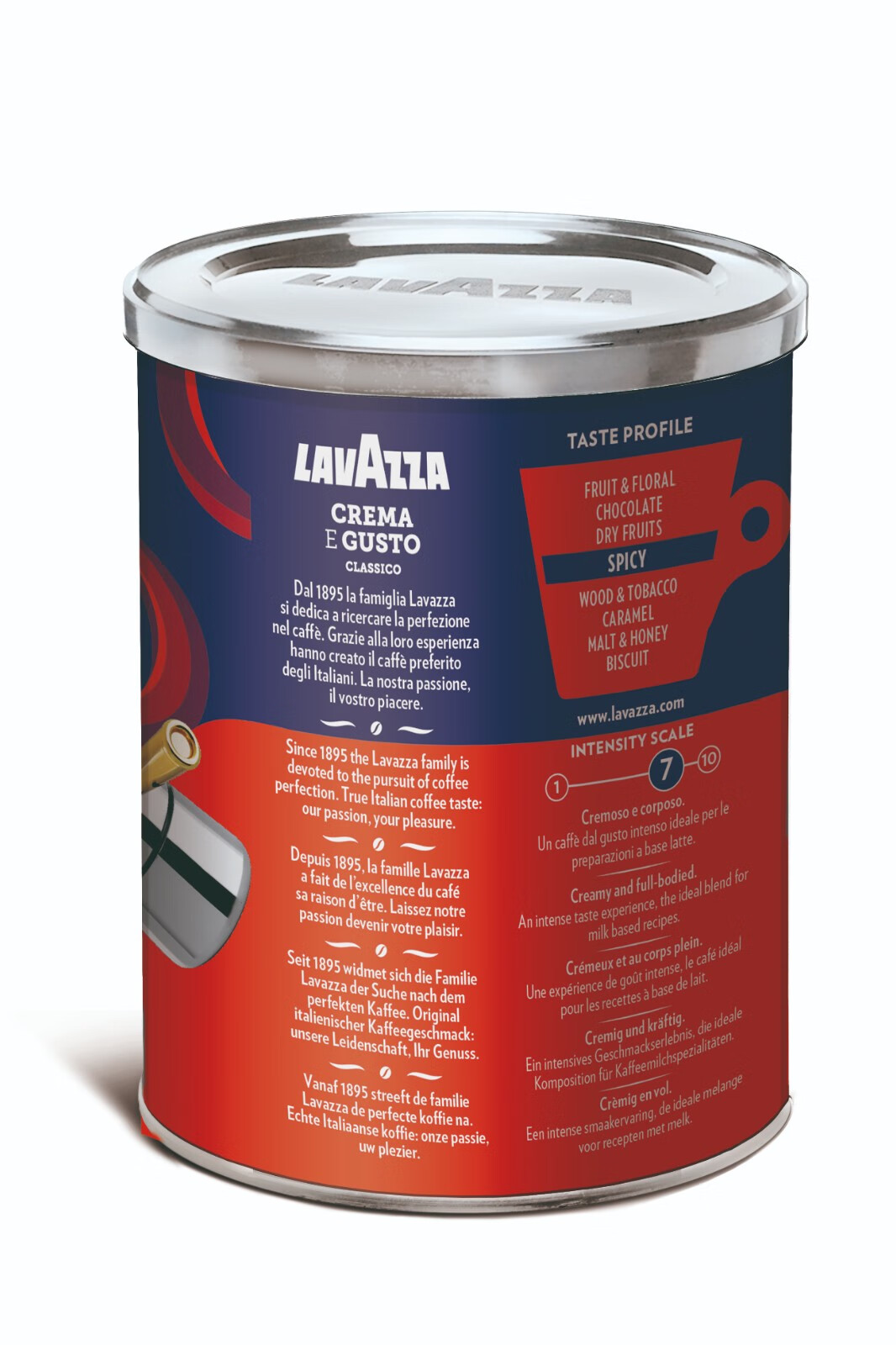 拉瓦萨（LAVAZZA）意大利进口咖啡粉黑咖啡低脂lavazza拉瓦萨经典浓醇咖啡粉250g