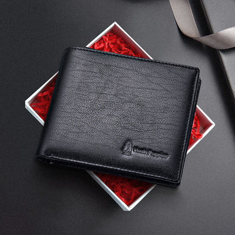 Hush Puppies Wallet, Men's Leather Short Casual Purse, Driver's License Holder, Ticket Holder, Birthday Gift