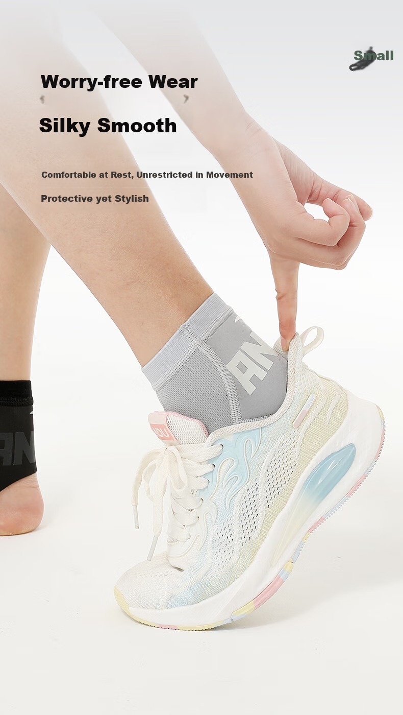 ANTA Ankle Brace, Foot Support, Prevents Sprains And Twists, Post-Injury Fixation, Supports Basketball Sports Ligament Injuries, Lightweight, Gray, Size L 3
